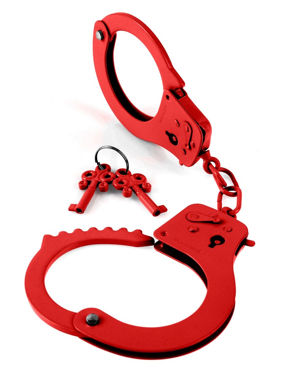 Купить Металлические красные наручники Designer Metal Handcuffs в Москве.