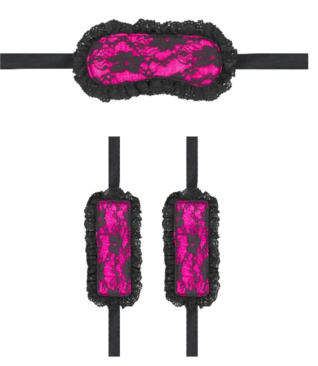 Купить Розово-черный игровой набор Introductory Bondage Kit №7 в Москве.