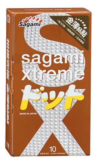 Купить Презервативы Sagami Xtreme FEEL UP с точечной текстурой и линиями прилегания - 10 шт. в Москве.