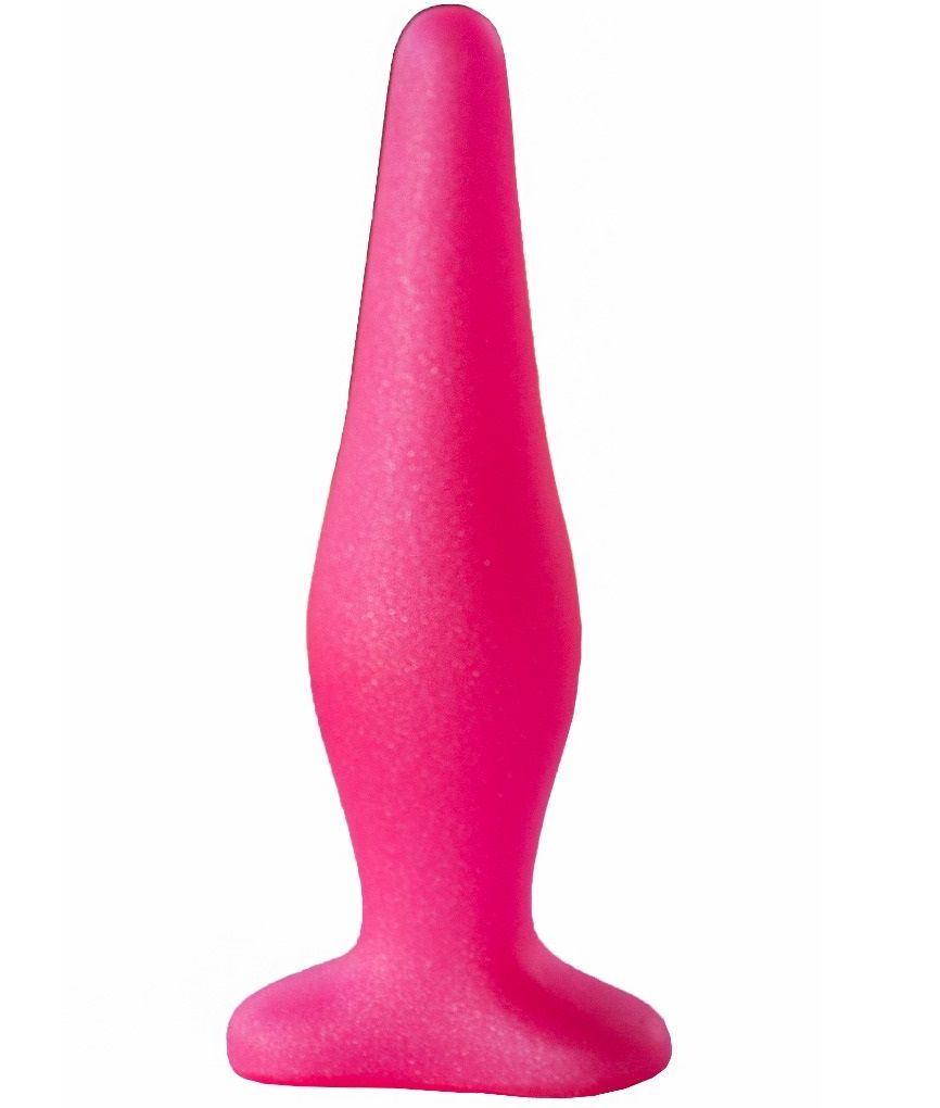 Купить Розовая анальная пробка с узеньким кончиком - 14 см. в Москве.