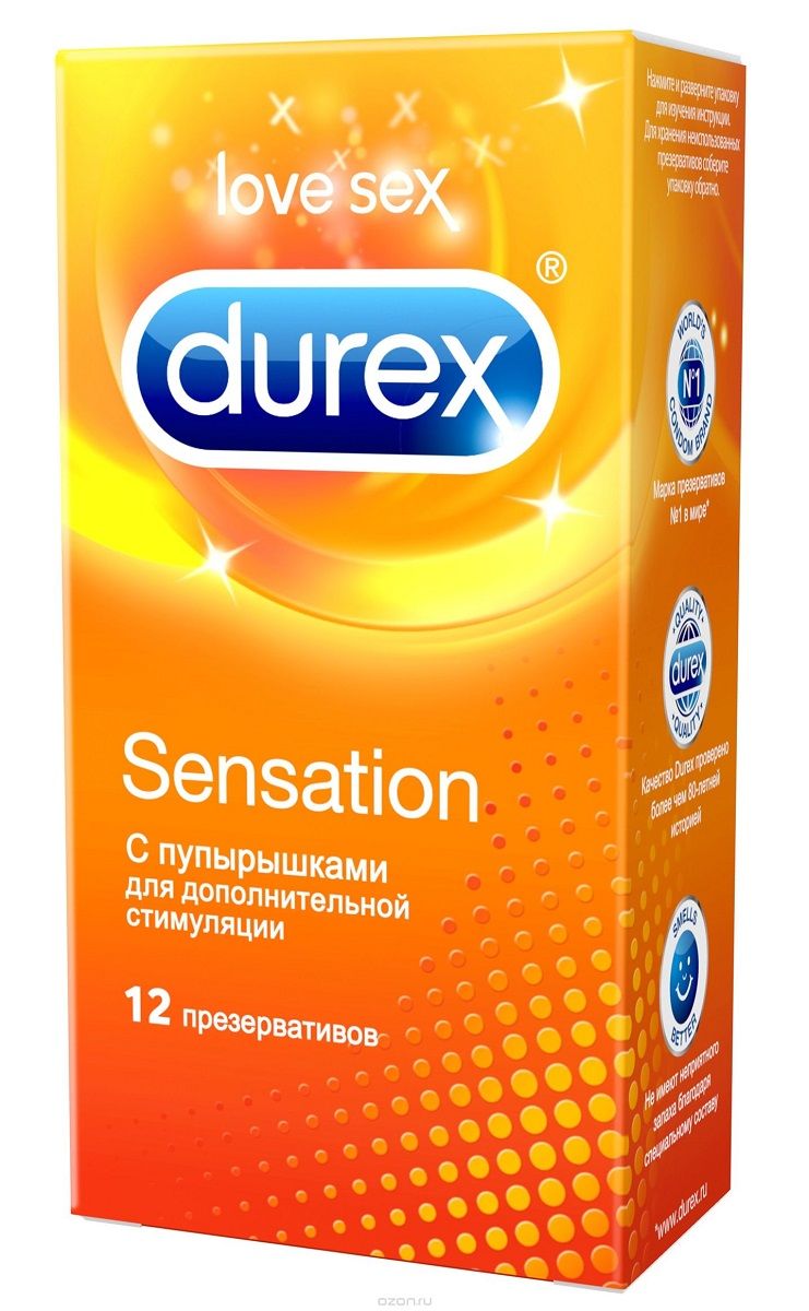 Купить Презервативы с точечной структурой Durex Sensation - 12 шт. в Москве.