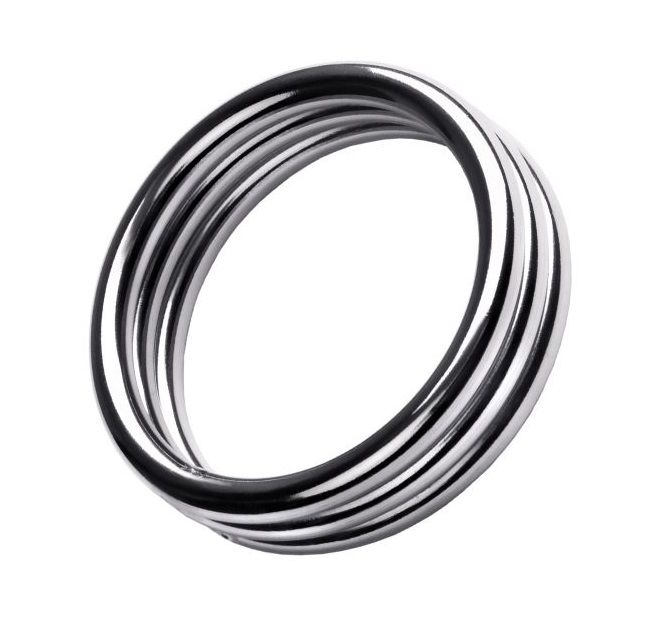 Купить Металлическое эрекционное кольцо с рёбрышками размера M в Москве.