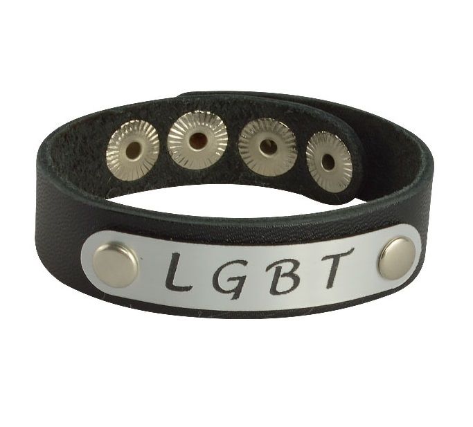 Купить Кожаный браслет LGBT в Москве.