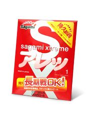 Купить Утолщенный презерватив Sagami Xtreme FEEL LONG с точками - 1 шт. в Москве.