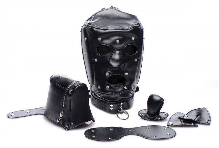 Купить Шлем-трансформер Muzzled Universal BDSM Hood with Removable Muzzle в Москве.