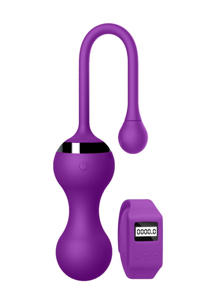 Купить Фиолетовые вагинальные шарики Kegel Egg с браслетом в Москве.