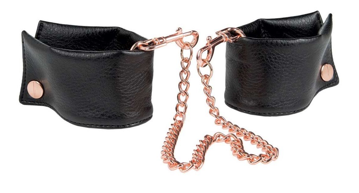 Купить Черные мягкие наручники Entice French Cuffs с цепью в Москве.