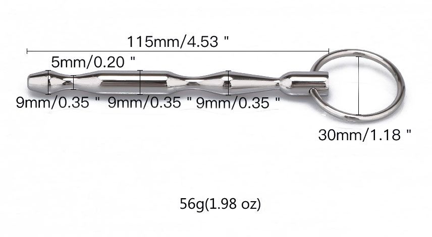 Купить Металлический уретральный стимулятор с кольцом в Москве.