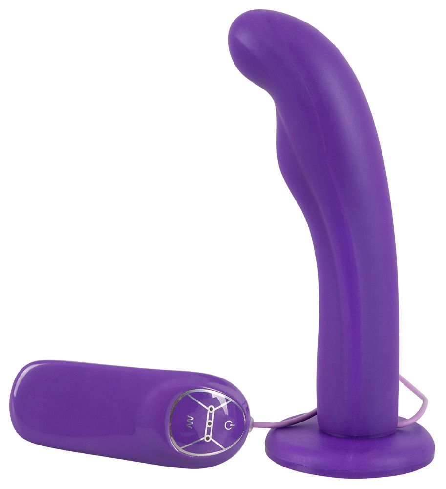 Купить Фиолетовый вибратор с присоской Silicone Purple Vibe - 17,5 см. в Москве.