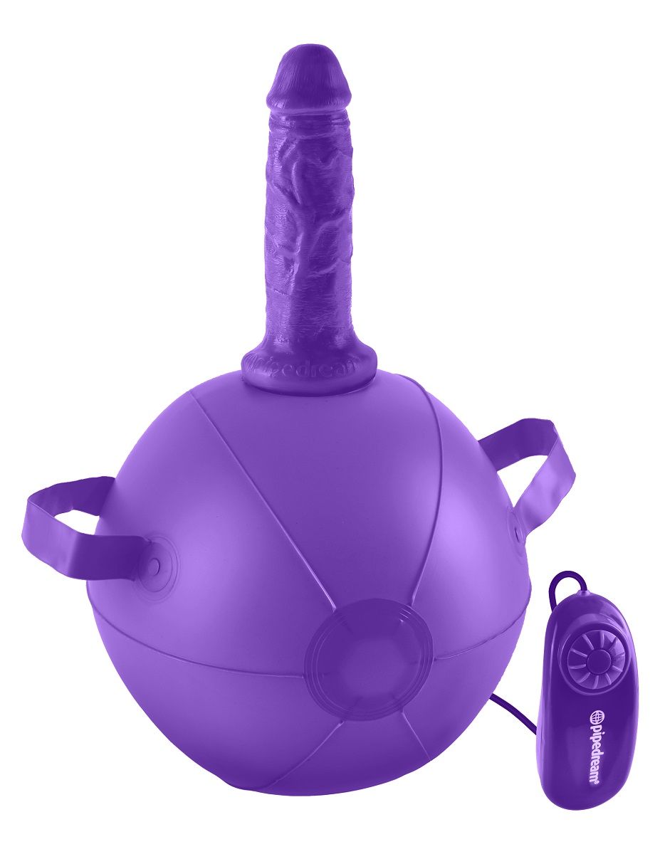 Купить Фиолетовый надувной мяч с вибронасадкой Vibrating Mini Sex Ball - 15,2 см. в Москве.