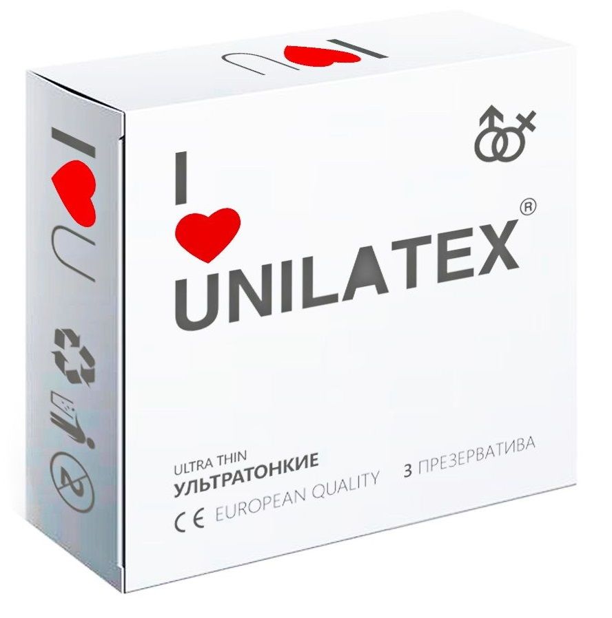 Купить Ультратонкие презервативы Unilatex Ultra Thin - 3 шт. в Москве.