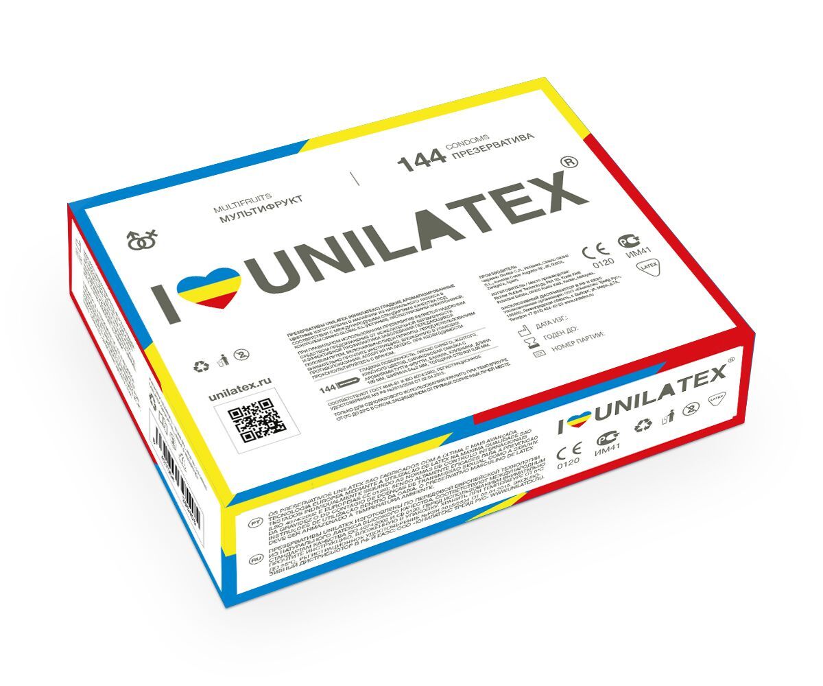 Купить Разноцветные ароматизированные презервативы Unilatex Multifruits - 144 шт. в Москве.
