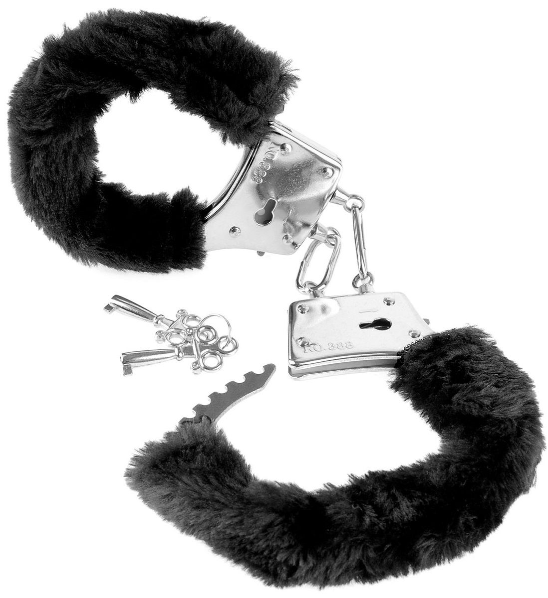 Купить Меховые чёрные наручники Beginner s Furry Cuffs в Москве.