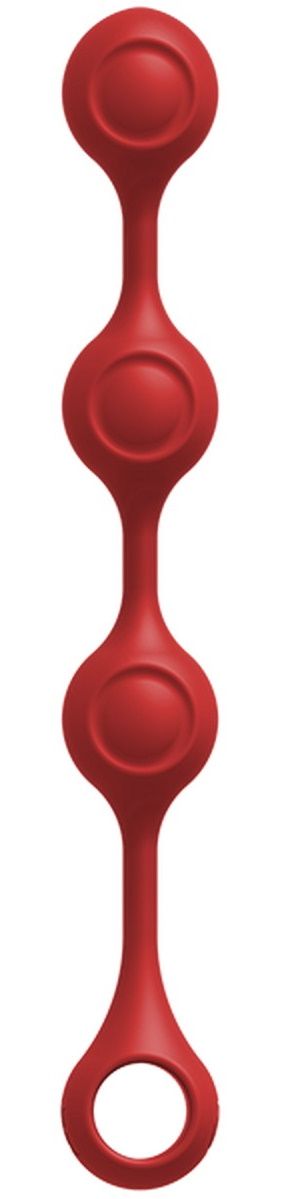 Купить Красные утяжеленные анальные шарики Anal Essentials Weighted Silicone Anal Balls - 34,3 см. в Москве.