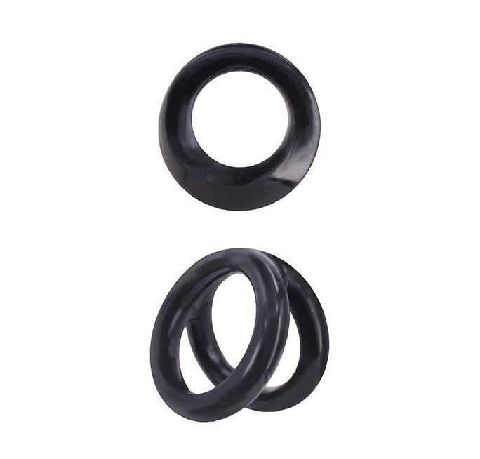 Купить Набор из 2 эрекционных колец MENZSTUFF DOUBLE LOOPS 2 SILICONE RING: одинарного и двойного в Москве.