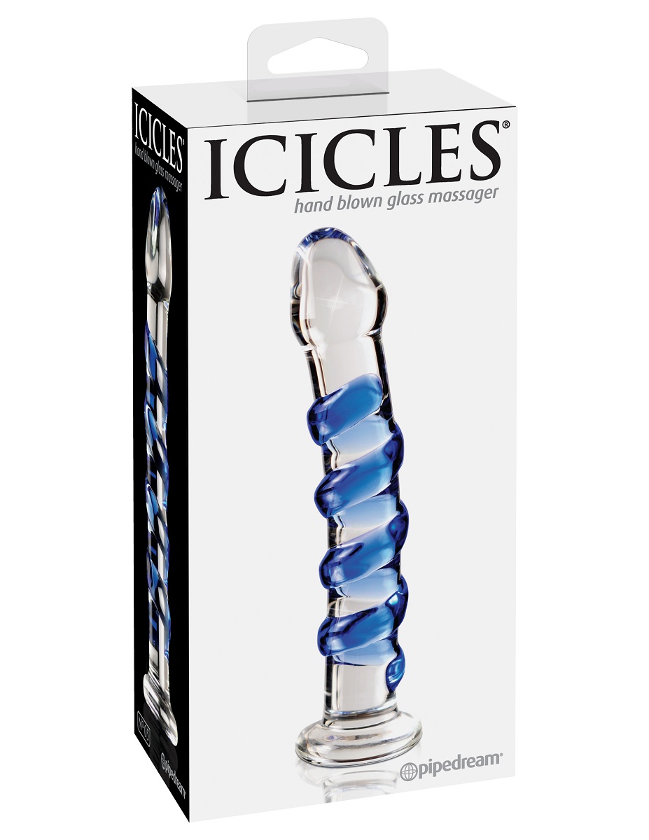 Купить Стеклянный фаллоимитатор ICICLES № 5 - 17,8 см. в Москве.