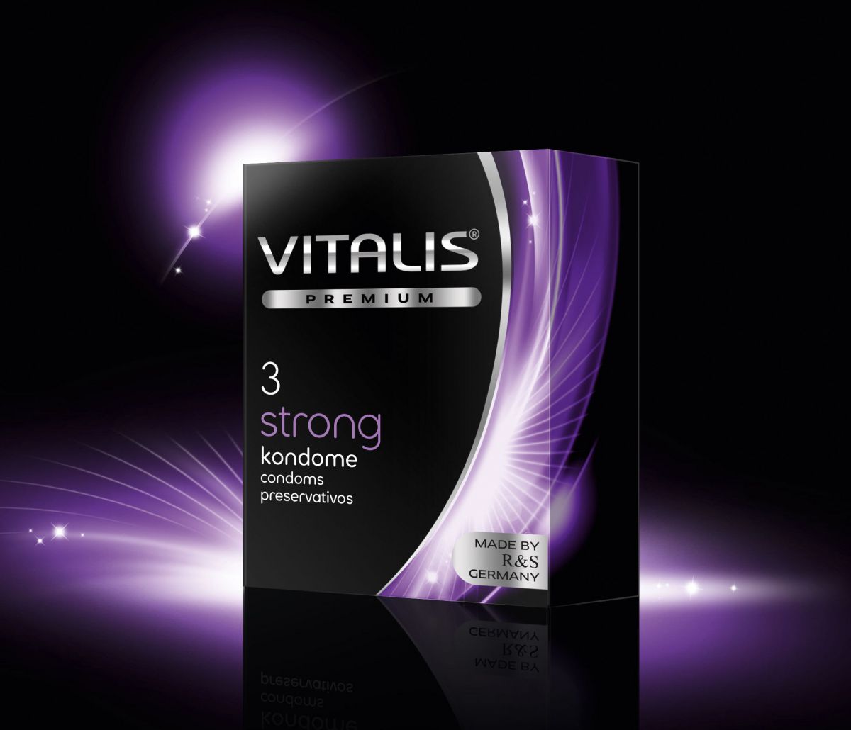 Купить Презервативы с утолщенной стенкой VITALIS premium №3 Strong - 3 шт. в Москве.