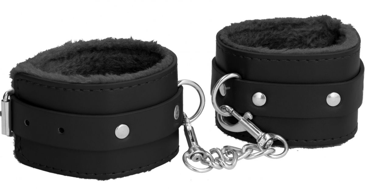 Купить Черные поножи Plush Leather Ankle Cuffs в Москве.