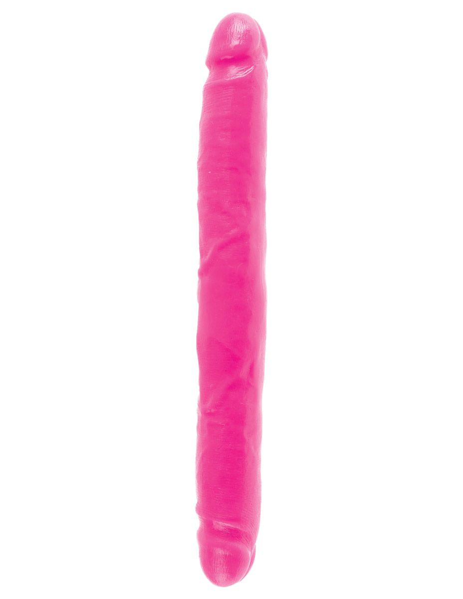 Купить Двухголовый розовый фаллоимитатор Double Dillio - 30,5 см. в Москве.