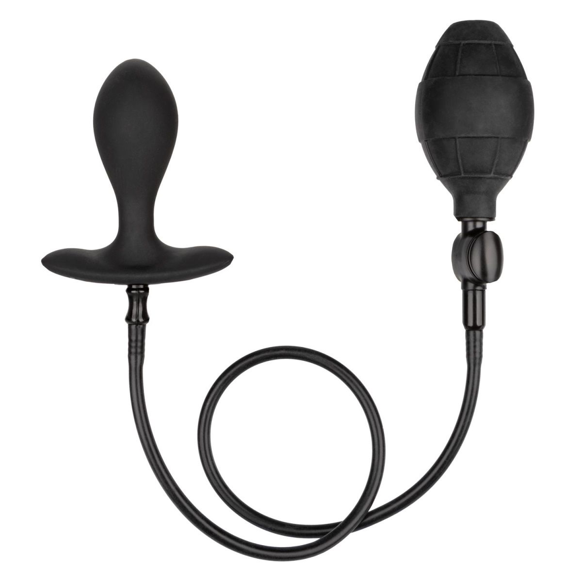 Купить Черная расширяющаяся анальная пробка Weighted Silicone Inflatable Plug M в Москве.