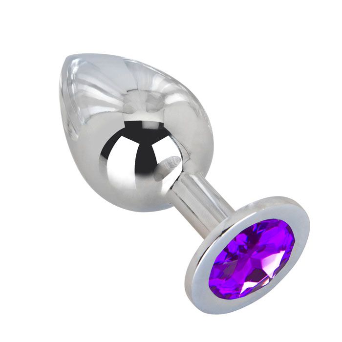 Купить Большой плаг из стали с фиолетовым кристаллом Violet Dream - 9,5 см. в Москве.