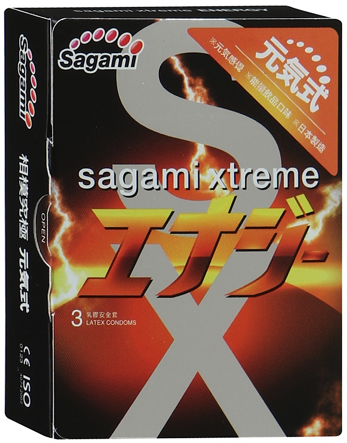 Купить Презервативы Sagami Xtreme ENERGY с ароматом энергетика - 3 шт. в Москве.