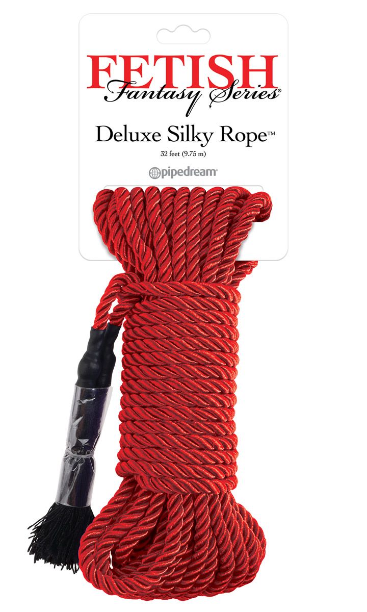 Купить Красная веревка для фиксации Deluxe Silky Rope - 9,75 м. в Москве.
