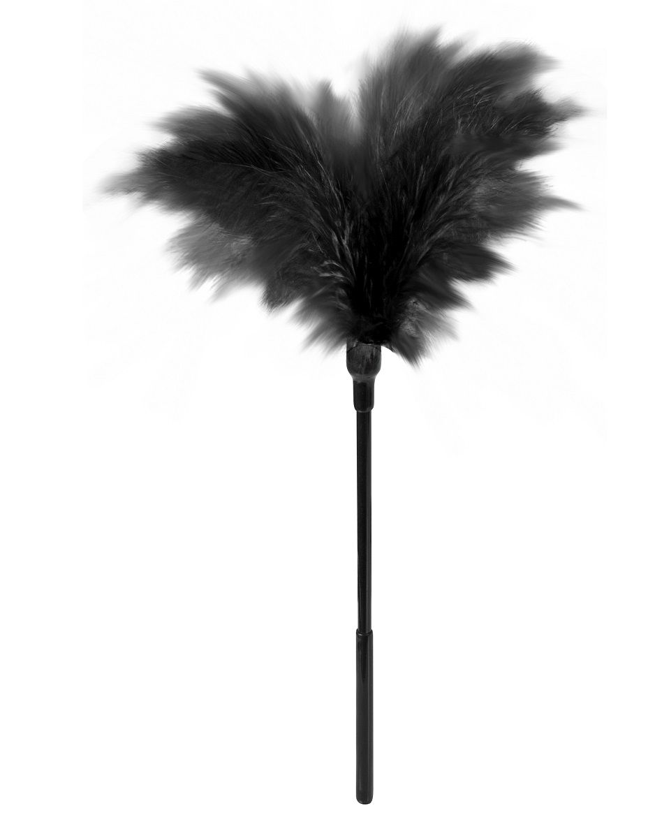 Купить Пластиковая метелочка с чёрными пёрышками Small Feather Tickler - 32 см. в Москве.