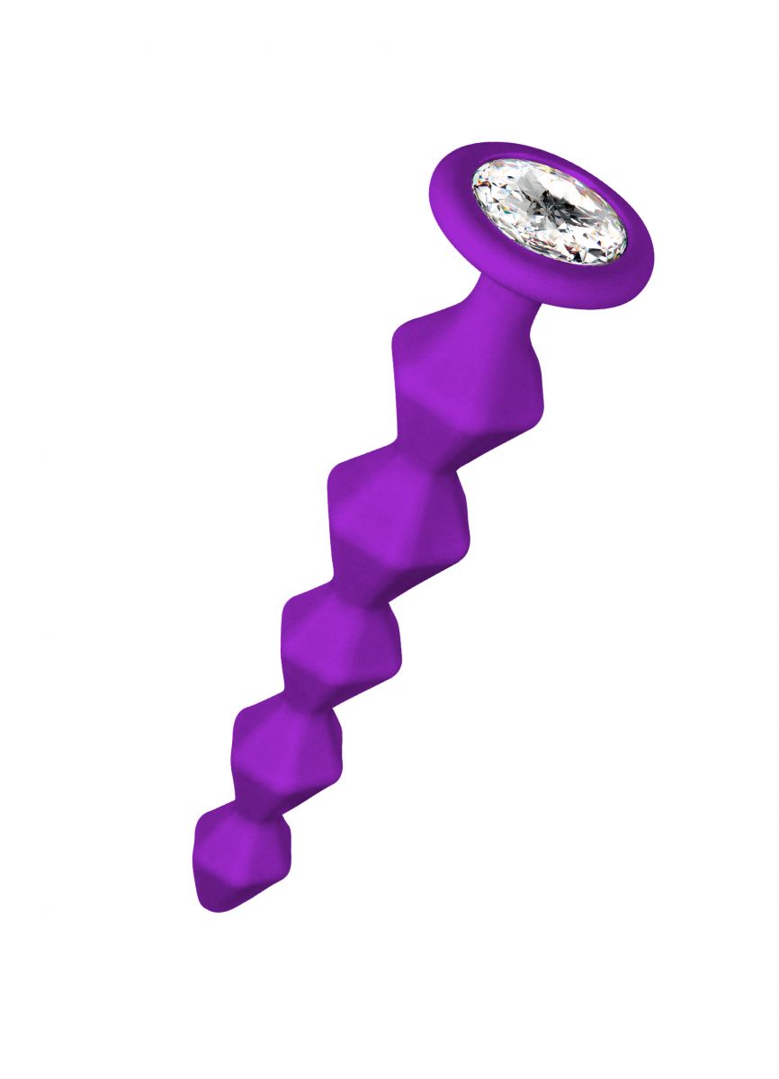 Купить Фиолетовая анальная цепочка с кристаллом Buddy - 17,7 см. в Москве.