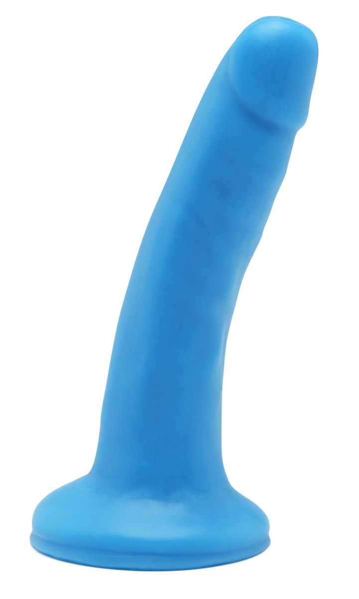 Купить Голубой гладкий фаллоимитатор на присоске Happy Dicks Dong 6 inch - 15,2 см. в Москве.