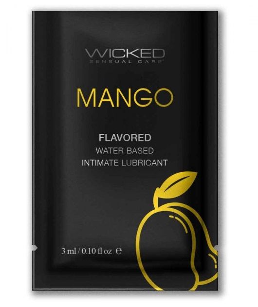 Купить Лубрикант на водной основе с ароматом манго Wicked Aqua Mango - 3 мл. в Москве.