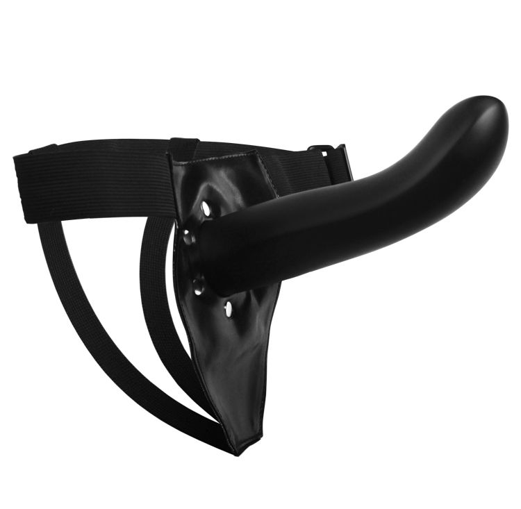 Купить Чёрный полый страпон Vixen G-Spot Hollow Strap On Harness - 17,8 см. в Москве.