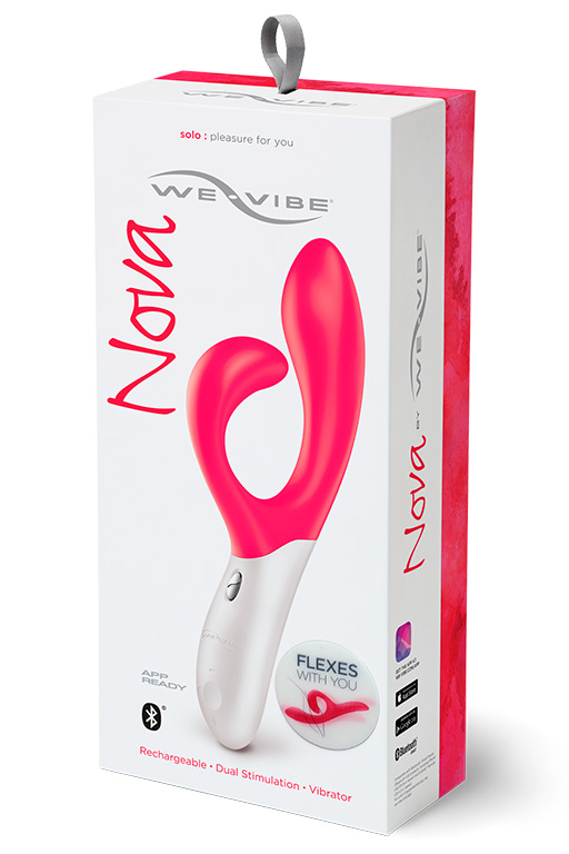 Купить Розовый вибромассажёр с клиторальным отростком We Vibe Nova Pink - 21,5 см. в Москве.