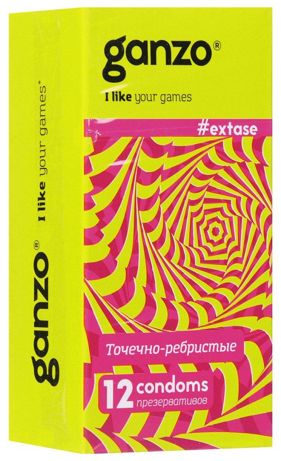 Купить Презервативы анатомической формы с точечной и ребристой структурой Ganzo Extase - 12 шт. в Москве.