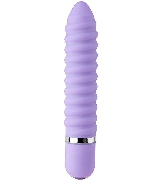 Купить Фиолетовый ребристый мини-вибратор NEON WICKED WAND PURPLE - 11,4 см. в Москве.