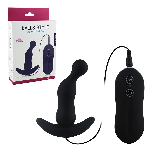 Купить Вибростимулятор анальный Balls Style Vibrating Anal Plug чёрного цвета в Москве.