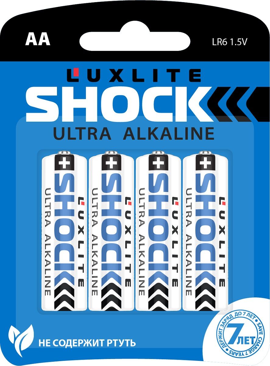 Купить Батарейки Luxlite Shock (BLUE) типа АА - 4 шт. в Москве.
