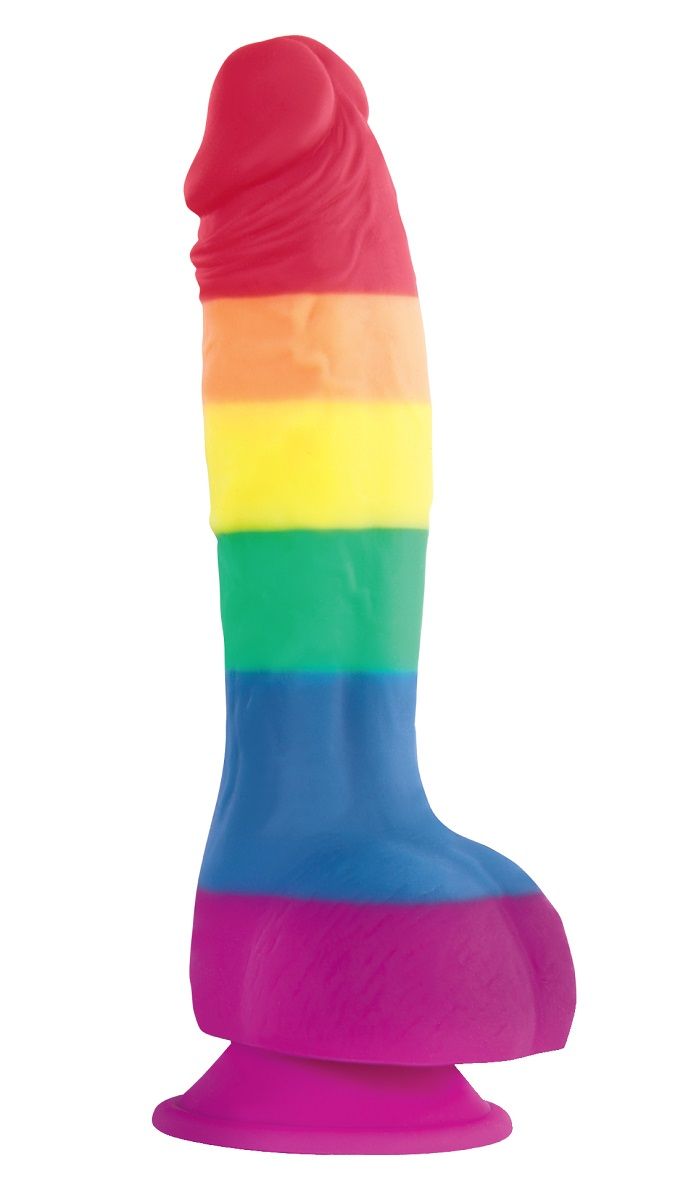 Купить Радужный фаллоимитатор Pride Edition 6 Dildo - 21 см. в Москве.