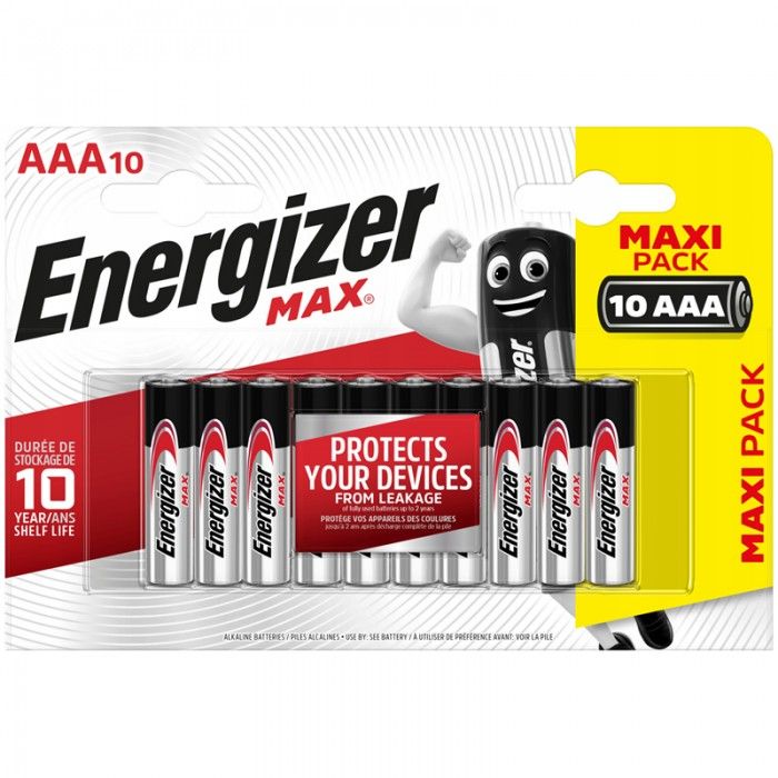 Купить Батарейки Energizer MAX AAA/LR03 1.5V - 10 шт. в Москве.