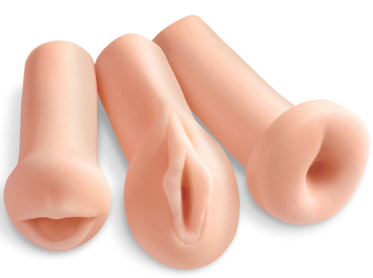 Купить Комплект из 3 мастурбаторов All 3 Holes: вагина, анус, ротик в Москве.