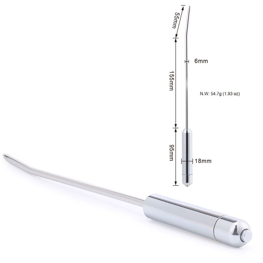 Купить Изогнутый металлический уретральный виброплаг - 30,5 см. в Москве.