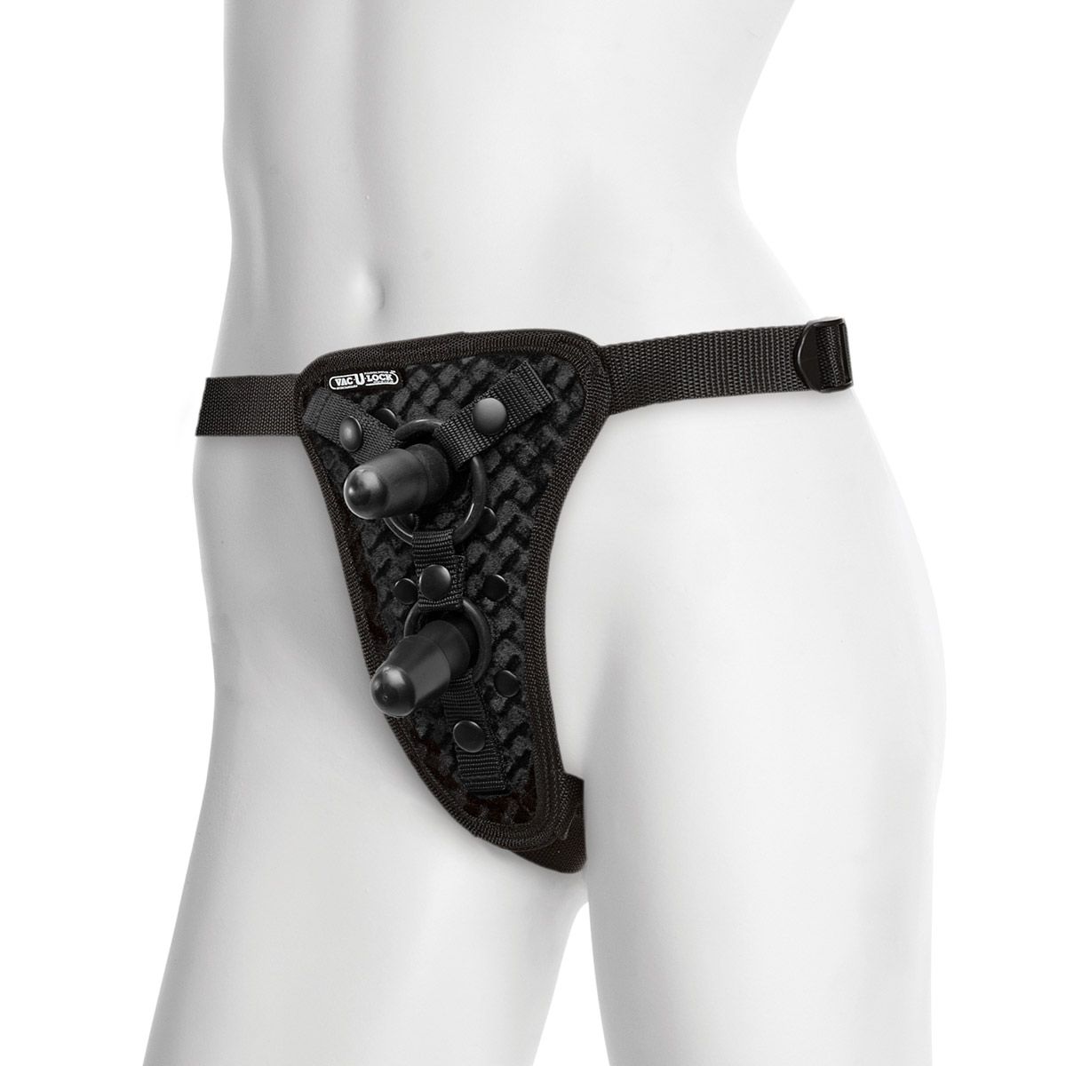 Купить Трусики с двумя плагами Double Penetration Velvet Harness with 2 plug в Москве.