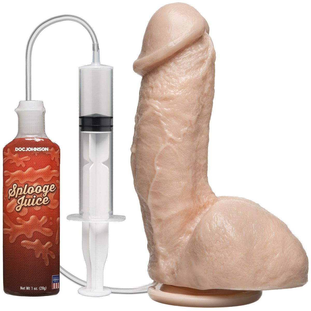 Купить Фаллоимитатор с имитацией семяизвержения The Amazing Squirting Realistic Cock - 18,8 см. в Москве.