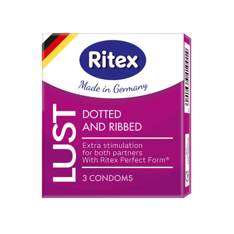 Купить Рифленые презервативы RITEX LUST с пупырышками - 3 шт. в Москве.