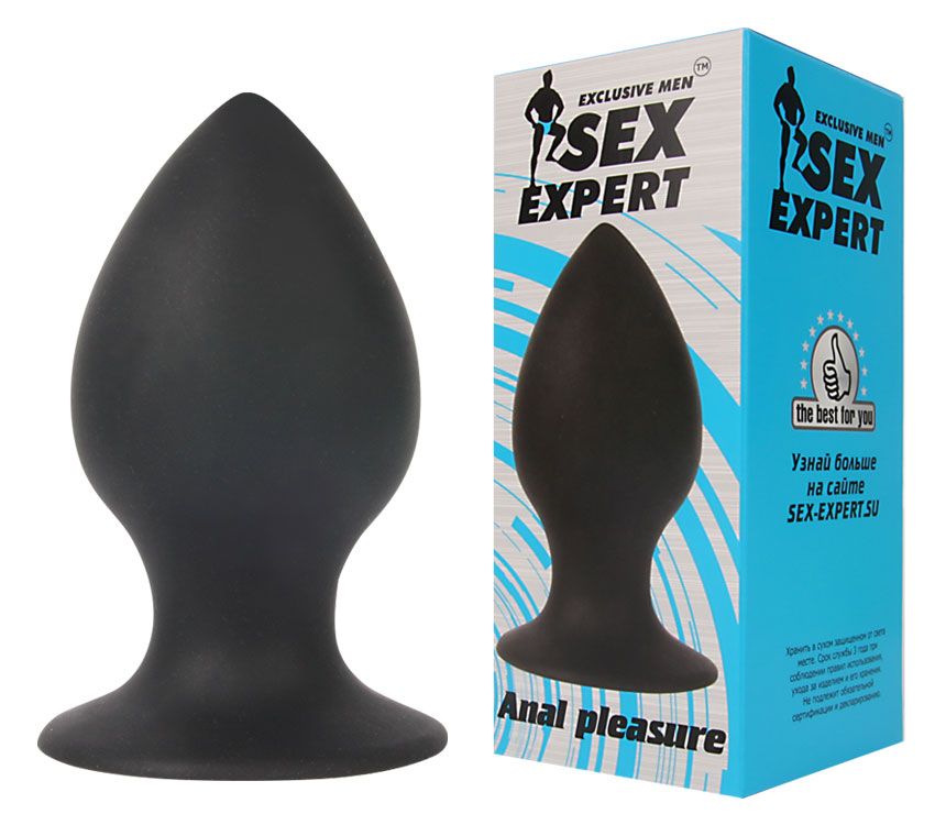 Купить Чёрная анальная втулка Sex Expert - 8 см. в Москве.