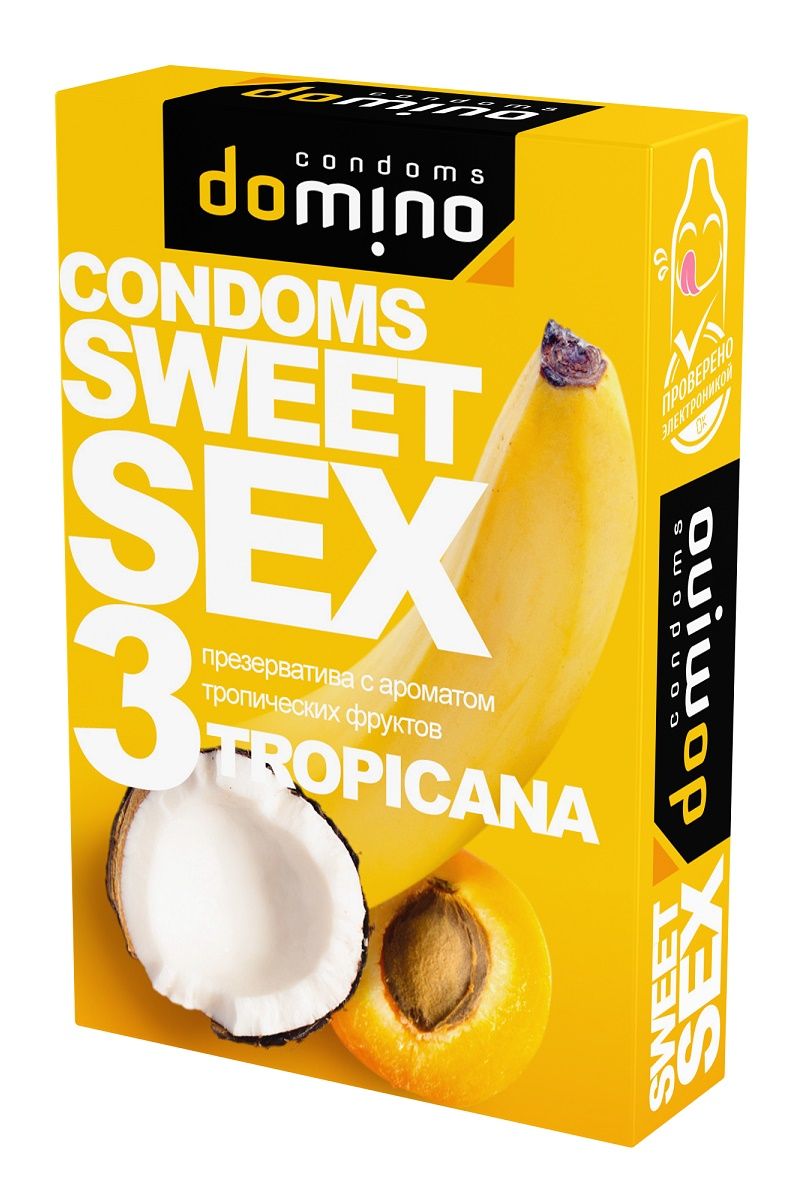 Купить Презервативы для орального секса DOMINO Sweet Sex с ароматом тропических фруктов - 3 шт. в Москве.