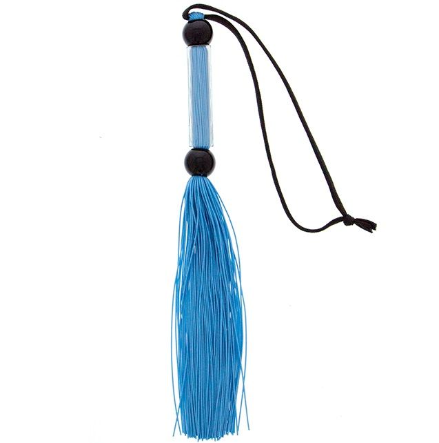 Купить Голубая мини-плеть из силикона и акрила SILICONE FLOGGER WHIP - 25,6 см. в Москве.