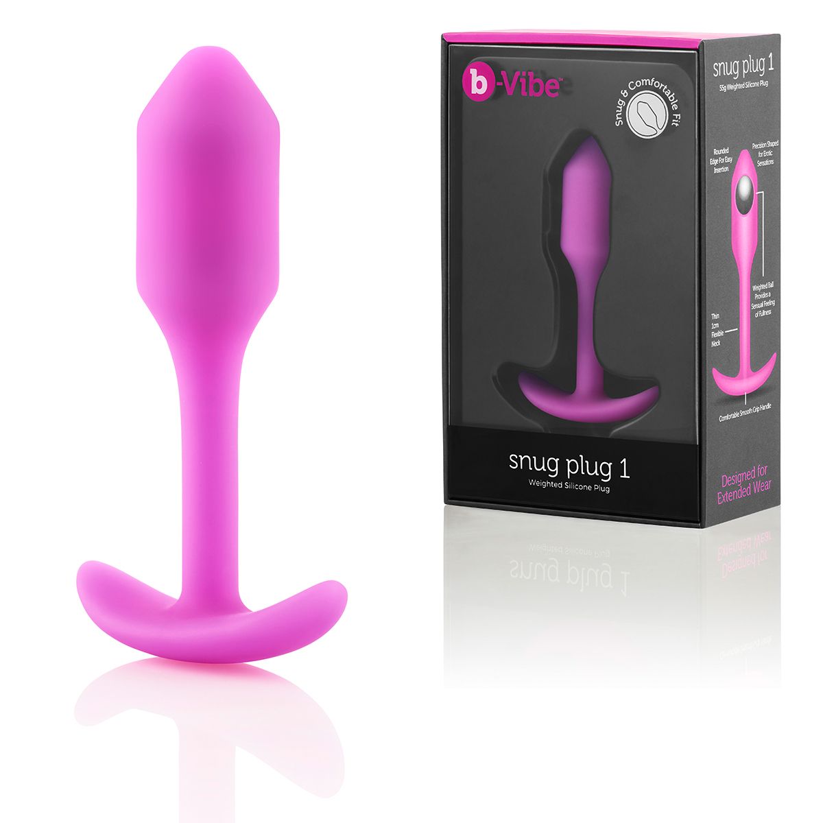 Купить Розовая пробка для ношения B-vibe Snug Plug 1 - 9,4 см. в Москве.