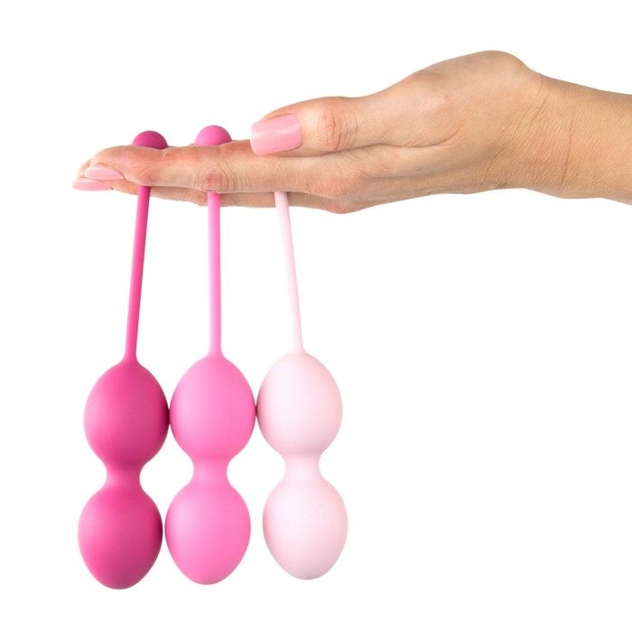 Купить Набор из 3 розовых вагинальных шариков FemmeFit Advanced Pelvic Muscle Training Set в Москве.