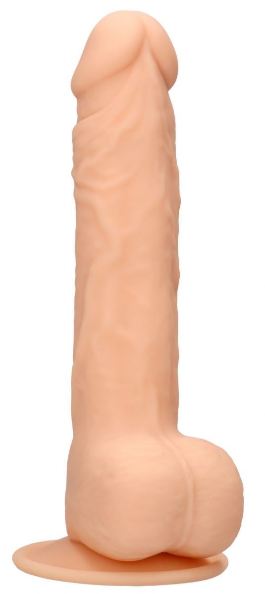 Купить Телесный фаллоимитатор Silicone Dildo With Balls - 24 см. в Москве.